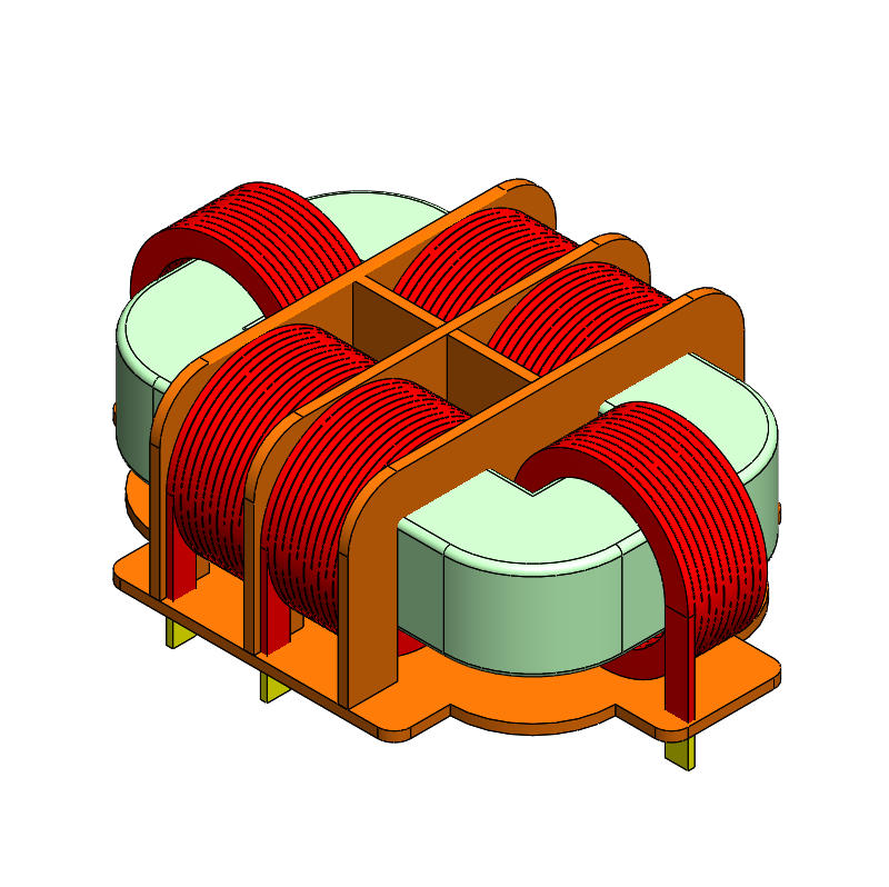 racetrack-shaped flat-wire vertical-wound common-mode choke